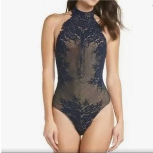 Free People Intimates Halter Lace Bodysuit